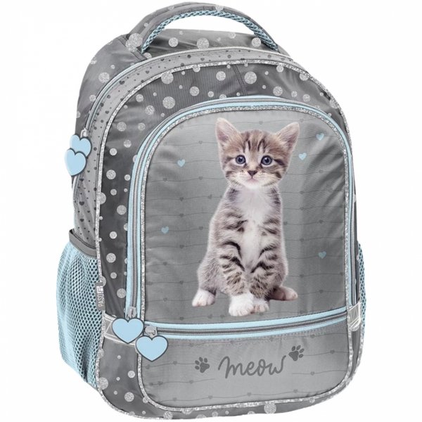 ZESTAW 3w1 KOTY PLECAK SZKOLNY DO PODSTAWÓWKI KOTEK DO 1 KLASY DZIEWCZĘCY