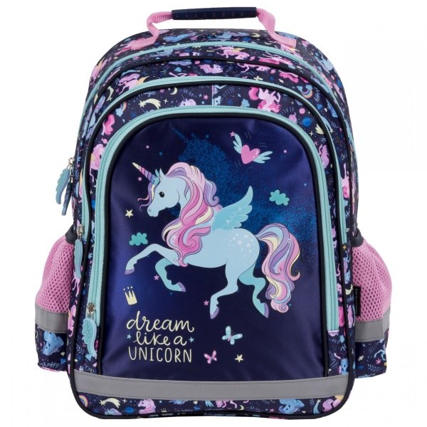 PLECAK JEDNOROŻEC SZKOLNY DO 1 KLASY KOMPLET 5el DZIEWCZĘCY UNICORN DERFORM