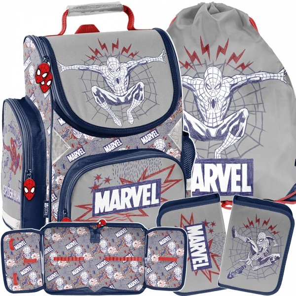 TORNISTER SPIDER-MAN ZESTAW 3 el SZKOLNY MARVEL DO KLAS 1-4 DLA CHŁOPAKA