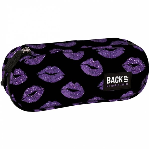 BACKUP PLECAK SZKOLNY MŁODZIEŻOWY DZIEWCZĘCY GLITTER KISS KOMPLET 5w1 USTA