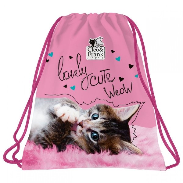 Piękny Tornister z Kotkiem dla Dziewczyny Komplet Szkolny  [TEMBCF35 ]