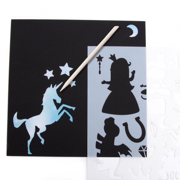 Kreatywne Wydrapywanki Księżniczki z Szablonami z rysikiem [KWSCKA]