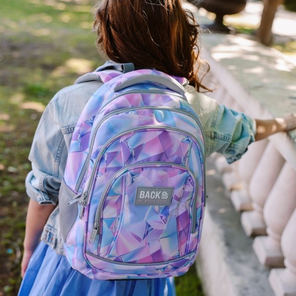 PLECAK BACKUP REFLEKSY SZKOLNY MŁODZIEŻOWY PASTELOWY ZESTAW 5w1