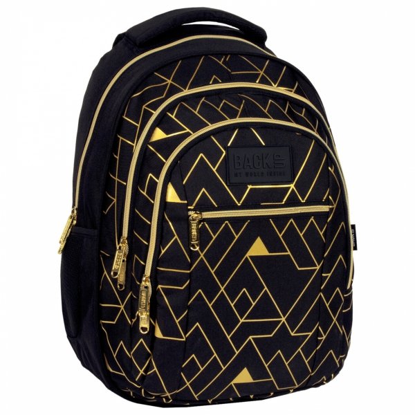 MŁODZIEŻOWY PLECAK BACKUP GEOMETRIC GOLD DZIEWCZĘCY SZKOLNY KOMPLET 2w1