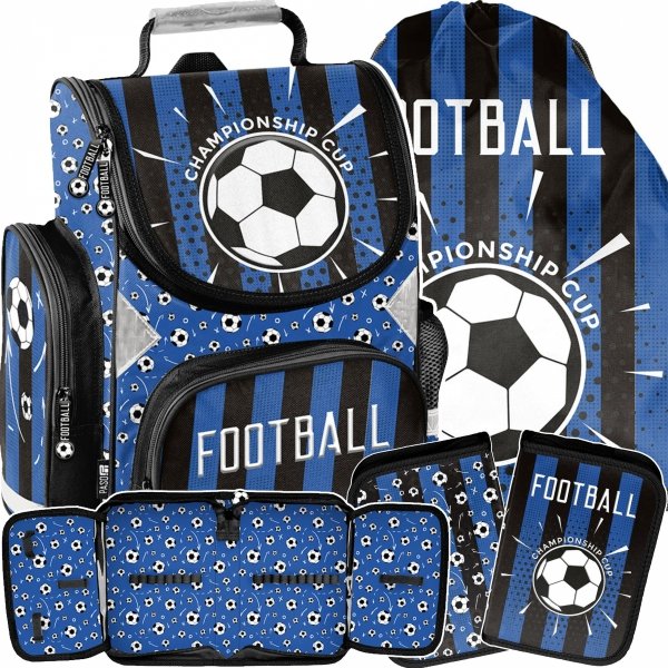 ZESTAW 3w1 PIŁKARSKI TORNISTER SZKOLNY DLA CHŁOPAKA DO 1 KLASY PIŁKA NOŻNA