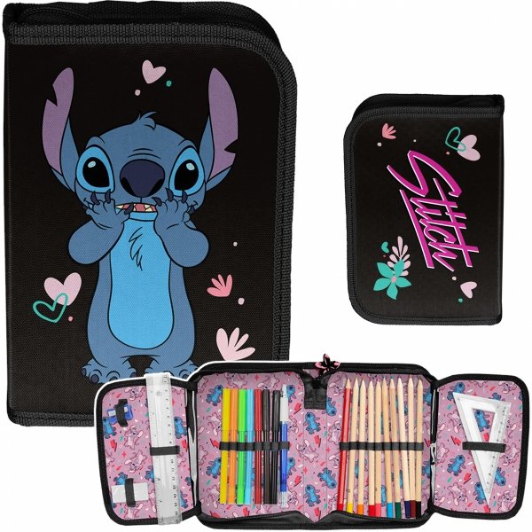 Piórnik STICH Paso Szkolny dla Dzieci z Wyposażeniem dla Dziewczynek Stitch