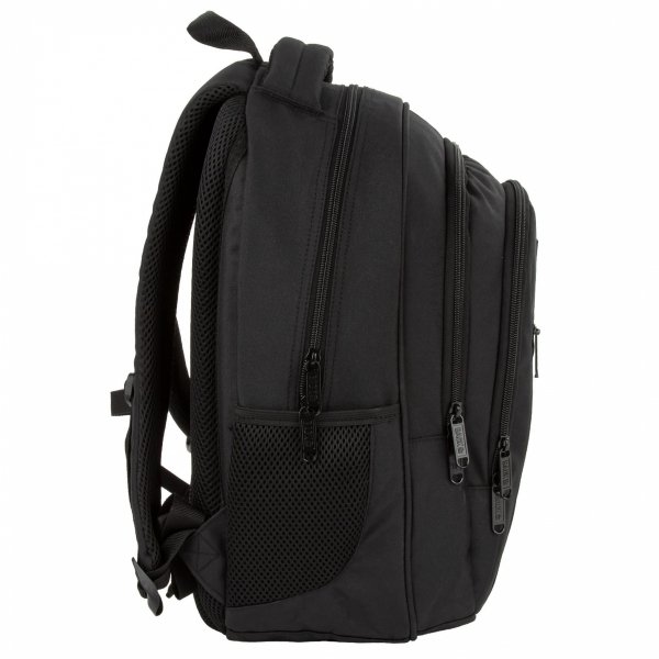 CZARNY PLECAK MŁODZIEŻOWY BACKUP SZKOLNY DERFORM 4 komorowy KOMPLET 5ele.