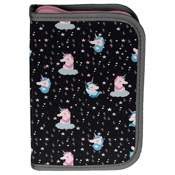 Ciemny Plecak Szkolny Jednorożec Dziewczęcy Komplet 5w1 [PP22UN-2706]