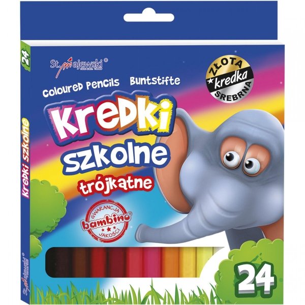 Kredki Bambino Szkolne Trójkątne 24 Kolory Ołówkowe [02076]