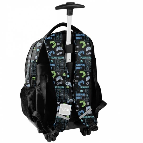 PLECAK NA KÓŁKACH SZKOLNY GAMEPAD GAMER GAMING DO 1 KLASY GRY KOMPLET 3w1