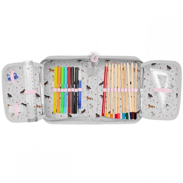 Koniki Piórnik z Wyposażeniem Szkolny z Konikami [PP21KN-001]