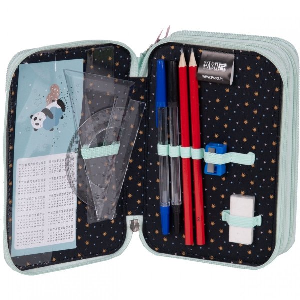 Piórnik Miś Panda z Wyposażeniem Szkolny Miętowy [PP23PQ-023]