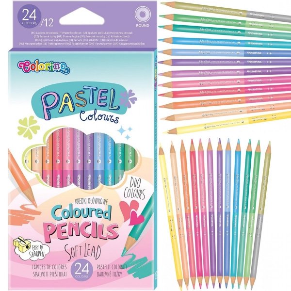 Pastelowe Kredki Dwustronne Colorino 12/24 Kolory [87737PTR]