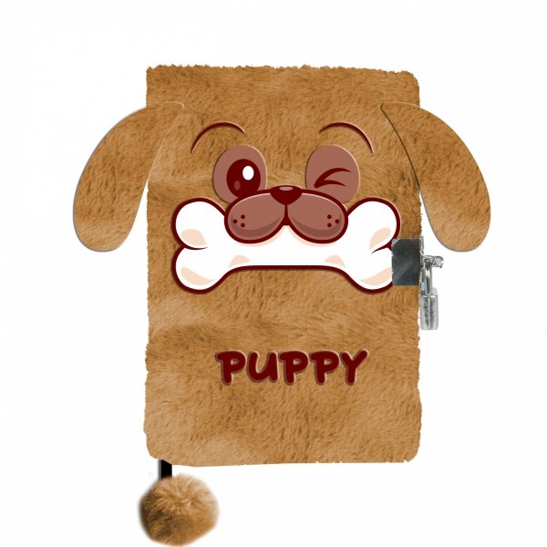 PLUSZOWY PAMIĘTNIK Z PIESKIEM DLA DZIEWCZYNKI WŁOCHACZ na KLUCZYK PIES DOG