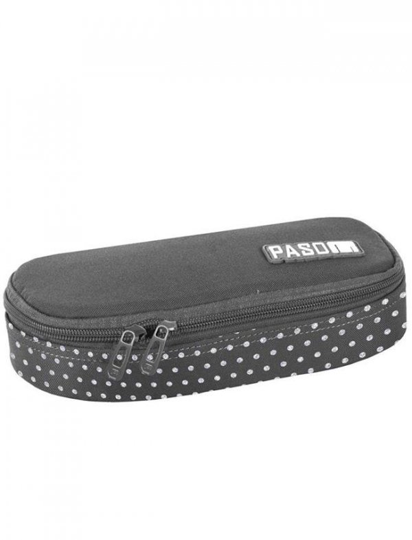 Piórnik Młodzieżowy Szkolny Szary Kropki [18-013ST]