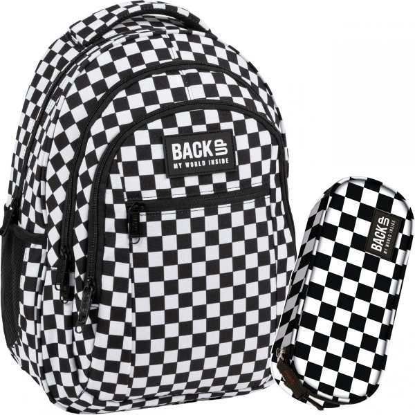 PLECAK W SZACHOWNICE PLECAK BACKUP MŁODZIEŻOWY SZKOLNY ZESTAW 2w1 DERFORM