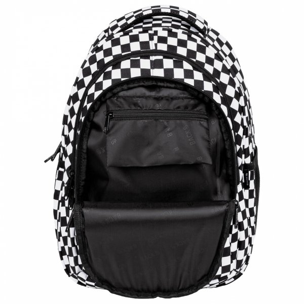 KOMPLET 5 ele SZACHOWNICA PLECAK MŁODZIEŻOWY BACKUP SZKOLNY KRATKA 4 komory