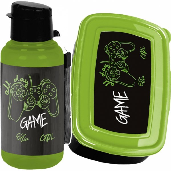 GAMEPAD KOMPLET 2w1 BIDON ŚNIADANIÓWKA GAMING GRA GAMER DLA CHŁOPAKA PASO