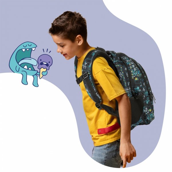 KOMPLET 4w1 PLECAK MŁODZIEŻOWY BACKUP DLA CHŁOPAKA SZKOLNY UKŁAD SCALONY