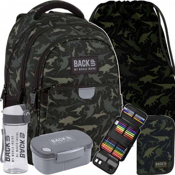 Dinozaury Plecak Szkolny Backup dla Chłopaka Komplet 5w1 [PLB4P113]