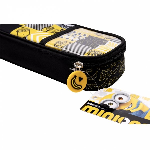 MINIONKI PIÓRNIK SZKOLNY SASZETKA Z KLAPKĄ DLA UCZNIÓW MINIONEK