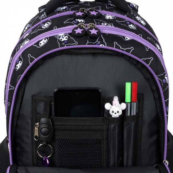 KUROMI BLACK PLECAK KOMPLET 3w1 MAJEWSKI DLA DZIEWCZYNY 4-komorowy