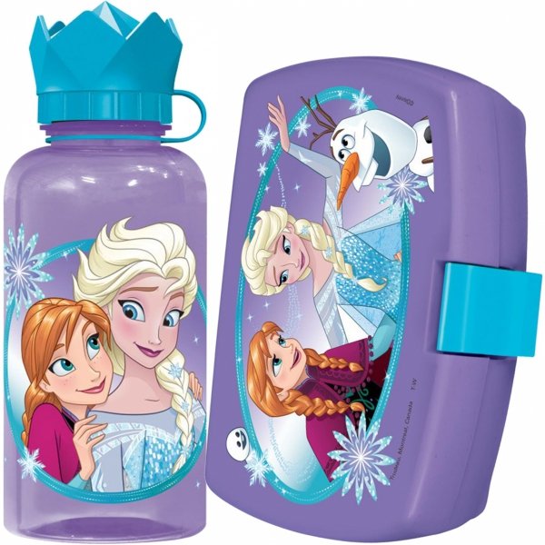 Zestaw Śniadaniówka Bidon 2w1 KRAINA LODU FROZEN dla Dziewczynki do szkoły