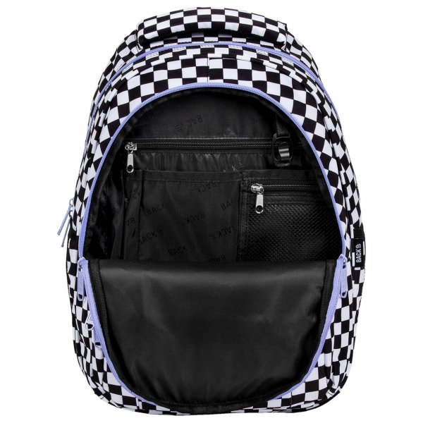 SZACHOWNICA PLECAK ZESTAW 3 ele MŁODZIEŻOWY BACKUP SZKOLNY KRATKA FIOLET