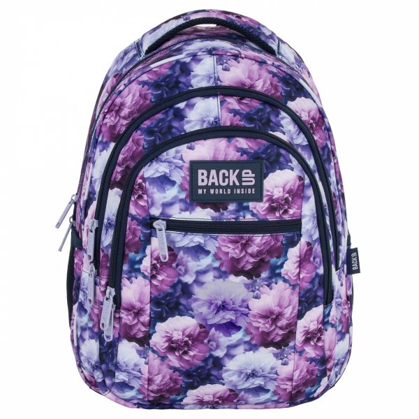PLECAK MŁODZIEŻOWY BACKUP DLA DZIEWCZYNY SZKOLNY KWIATY KOMPLET 3w1 VIOLET