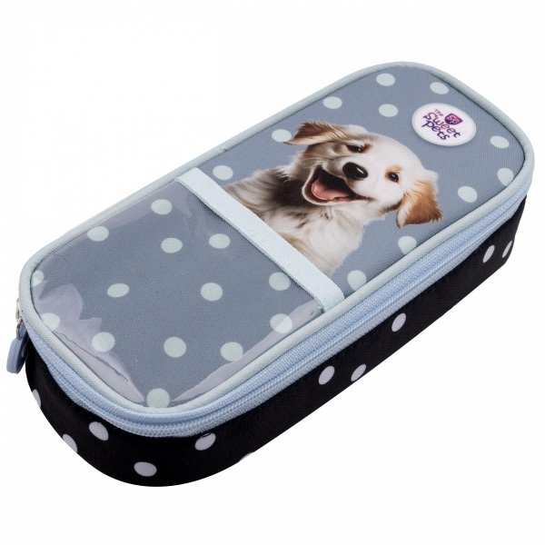 PIESKI PIÓRNIK SZKOLNY SASZETKA Z KLAPKĄ DZIEWCZĘCY THE SWEET PETS