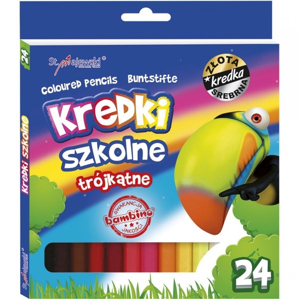 Kredki Bambino Szkolne Trójkątne 24 Kolory Ołówkowe [02076]