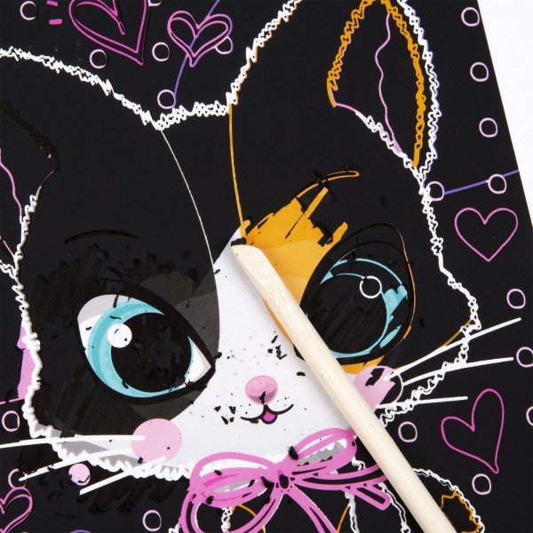 Wydrapywanka z Bambusowym Rylcem Kidea Kotki 6 Arkuszy [WYKKA]