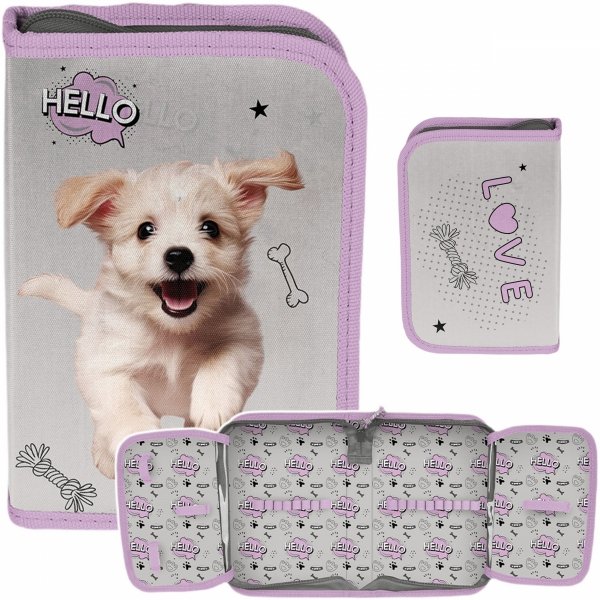 PIÓRNIK Z PIESKAMI SZKOLNY DO PODSTAWÓWKI DLA DZIEWCZYNKI DO 1 KLASY PIES