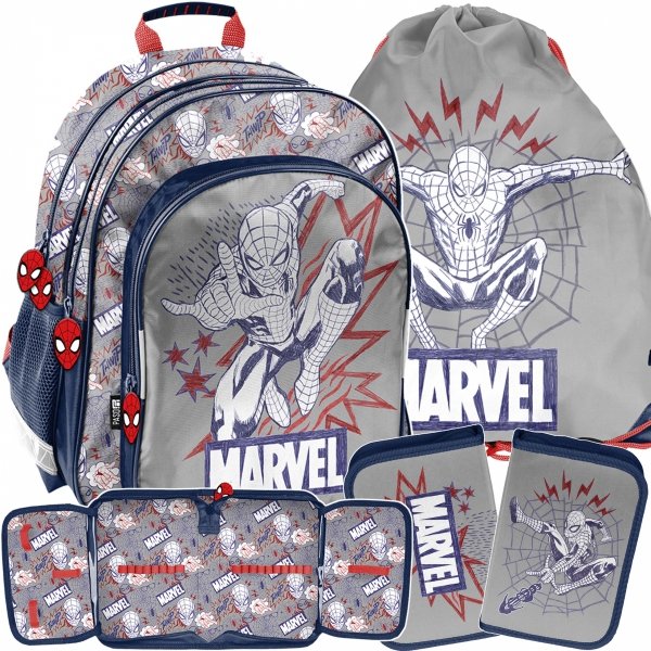 SPIDERMAN PLECAK SZKOLNY DO KLAS 1-3 PODSTAWÓWKI KOMPLET 3 el DLA CHŁOPAKA