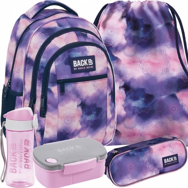 PLECAK MŁODZIEŻOWY BACKUP W KOMPLECIE 5ele. DZIEWCZĘCY MANDALE SZKOLNY