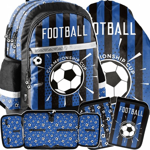 FOOTBALL PLECAK SZKOLNY PIŁKA NOŻNA ZESTAW 3w1 DO PODSTAWÓWKI DLA CHŁOPAKÓW
