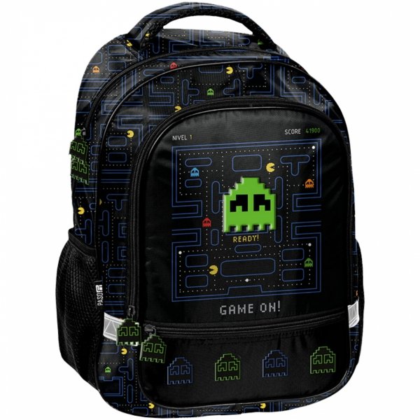 PAC-MAN PLECAK SZKOLNY DO PODSTAWÓWKI DO 1 KLASY GAMER GAMING ZESTAW 5 ele