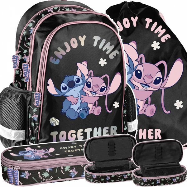 PLECAK STICH SZKOLNY DLA DZIEWCZYNY DO PODSTAWÓWKI STITCH i LILO ZESTAW 3el