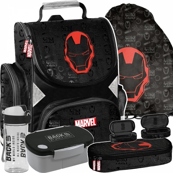 TORNISTER IRONMAN AVENGERS MARVEL SZKOLNY DLA CHŁOPAKÓW KOMPLET 5w1 PASO