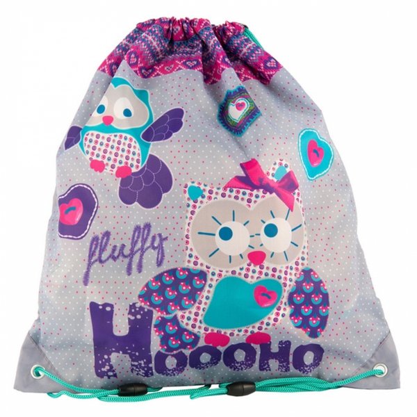 Worek z Sową Sówka na Buty Obuwie Kapcie Wf dla Dziewczyny