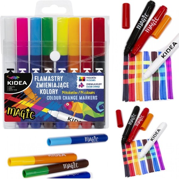 Magiczne Flamastry Pisaki Zmieniające Kolor Kidea Markery [FZKKA]