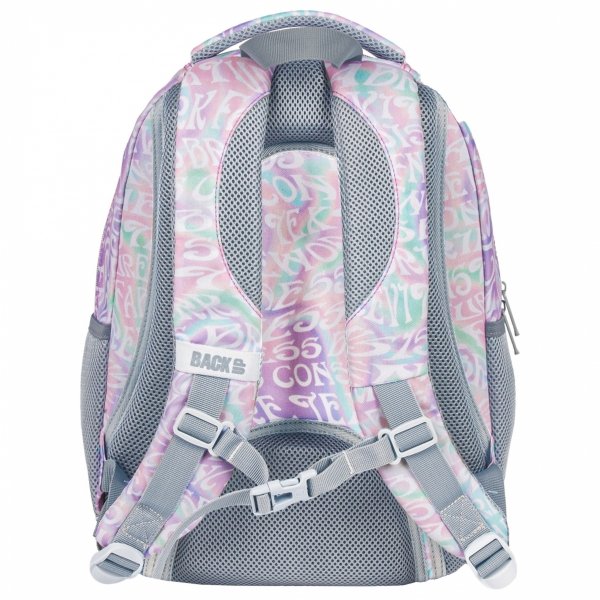 KREMOWE NAPISY MŁODZIEŻOWY PLECAK BACKUP DZIEWCZĘCY SZKOLNY ZESTAW 3w1