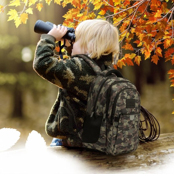 MORO ZESTAW 5w1 SZKOLNY PLECAK MŁODZIEŻOWY BACKUP KAMUFLAŻ WOJSKOWY