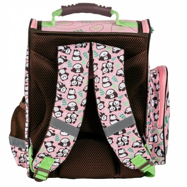 TORNISTER z PANDĄ SZKOLNY ZESTAW 5el DLA DZIEWCZYNY Z MISIEM DO 1 KLASY