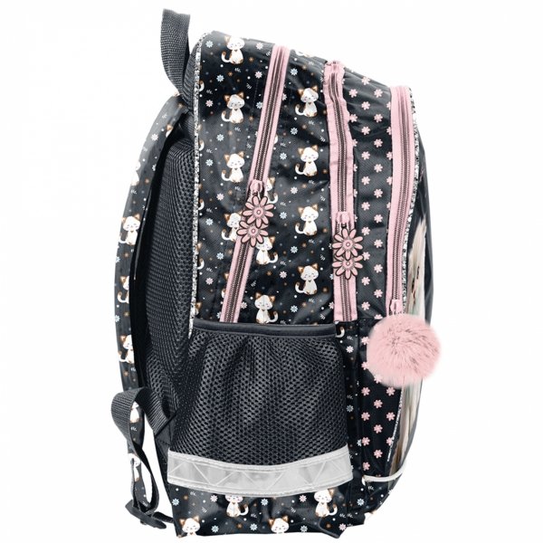 KOTEK PLECAK SZKOLNY ZESTAW 3 el DZIEWCZĘCY DO PODSTAWÓWKI KOTKI CATS PASO