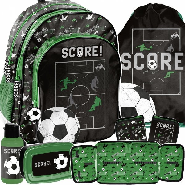 PLECAK PIŁKA NOŻNA SZKOLNY DO 1 KLASY SZKOŁY PODSTAWOWEJ ZESTAW 5w1 PASO