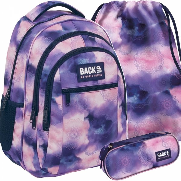 PLECAK MŁODZIEŻOWY BACKUP DLA DZIEWCZYNY MANDALE SZKOLNY KOMPLET 3 elem.