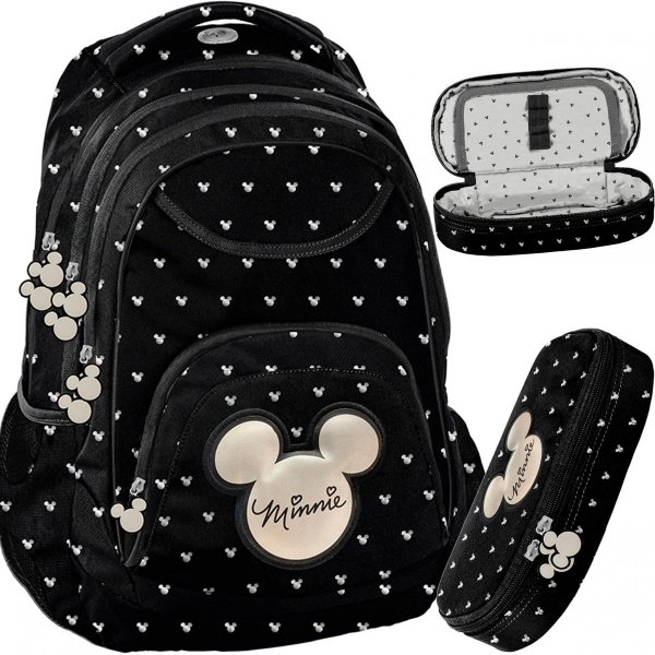 Modny Plecak Myszka Mini Minnie dla Dziewczynki Nastolatki Ciemny [DIBL-2708]