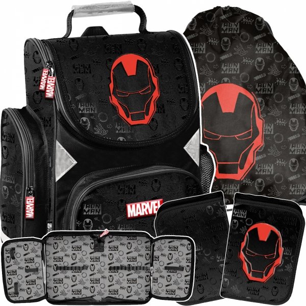 TORNISTER IRONMAN AVENGERS MARVEL SZKOLNY DLA CHŁOPAKÓW KOMPLET 3 ele. PASO