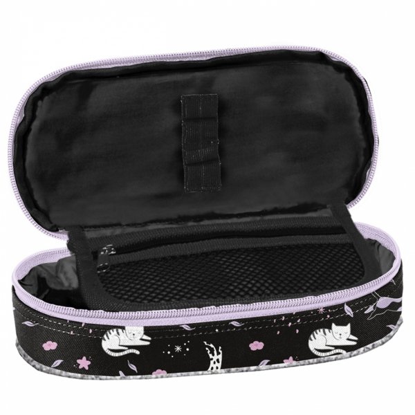 KOTEK PIÓRNIK DLA DZIEWCZYNY Z KOTKIEM SZKOLNY OTWIERANY Z KLAPKĄ CATS PASO